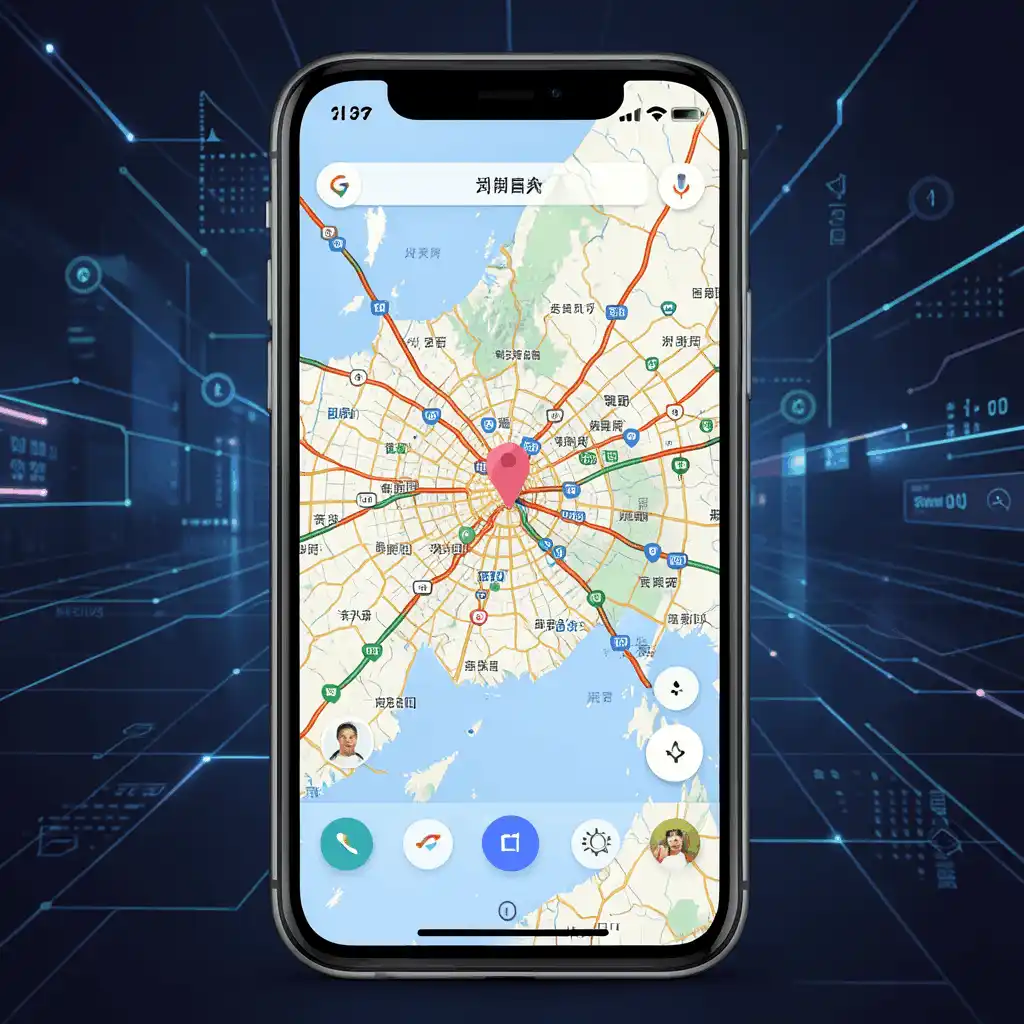 Google Maps real time navigation interface in South Korea
